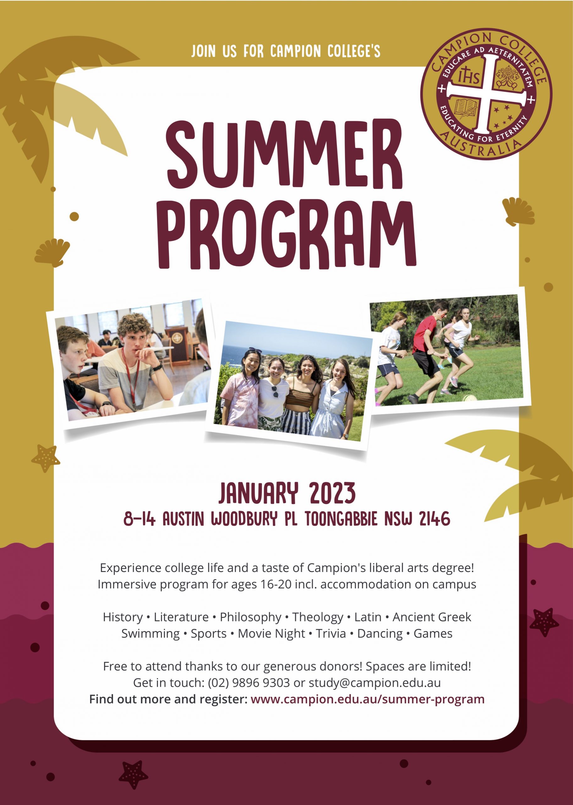 Summer-Program-2023-Flyer-A4-scaled. Campion College Australia.