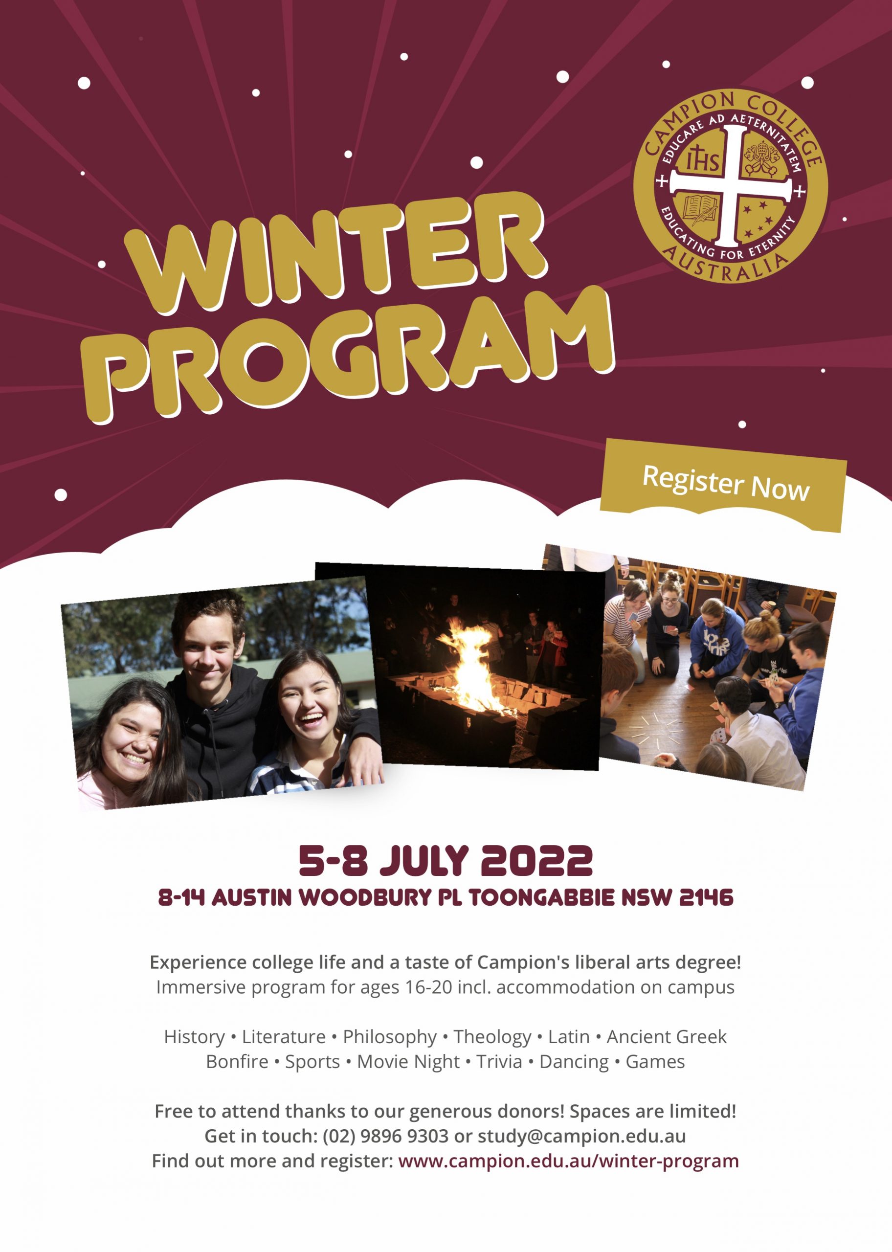 Winter-Program-Flyer-2022-scaled. Campion College Australia.