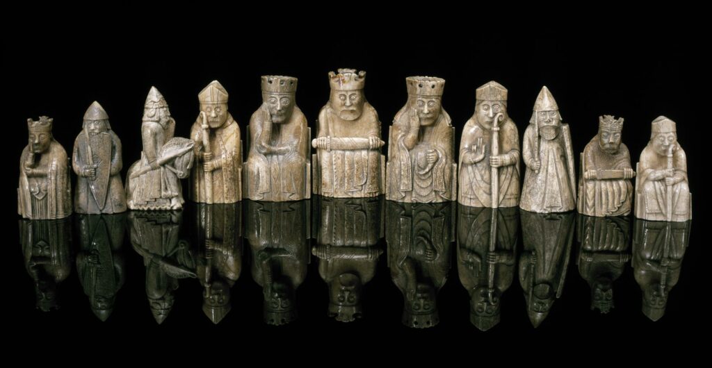 Lewis chessmen held at the National Museum of Scotland